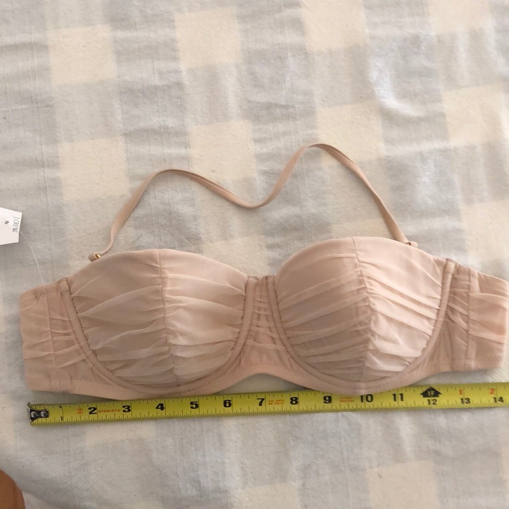 J. Crew ruched French Tulle Bikini top